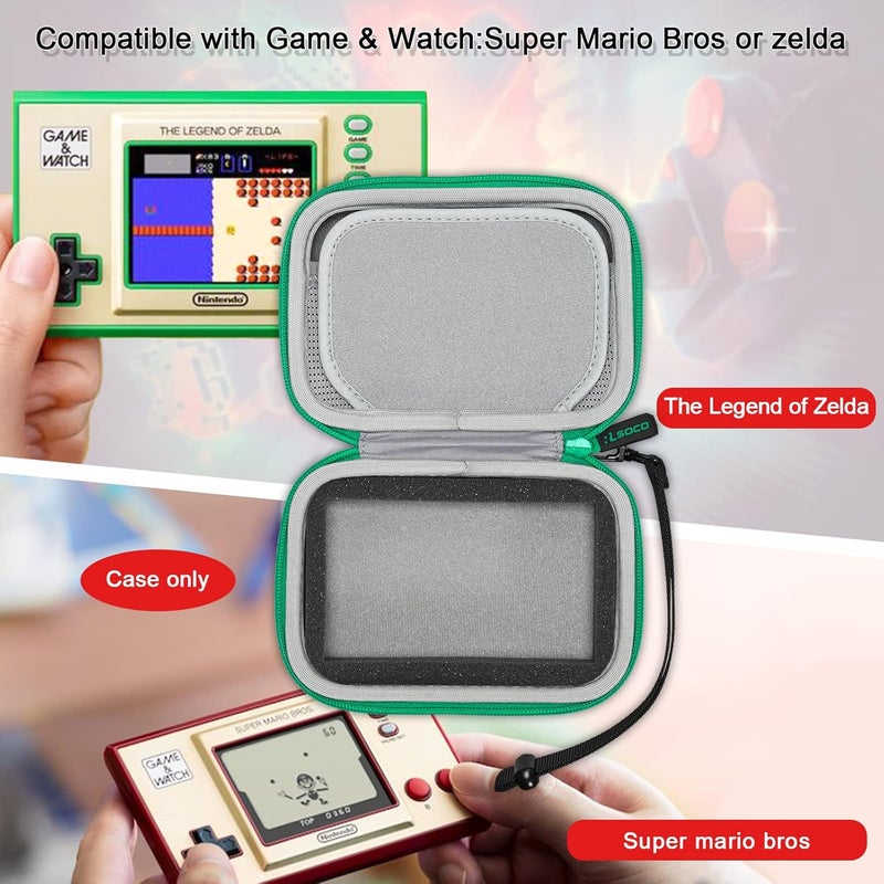 RLSOCO Carrying Case for Nintendo Game & Watch: Super Mario Bros/The Legend of Zelda (Green Zipper) - Image 4